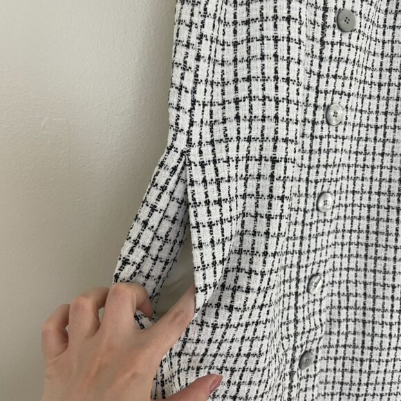 J Crew Factory Sleeveless Tweed Button Front Shift Dress Size 8 - Picture 5 of 6